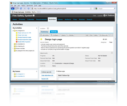 New activities view user interface