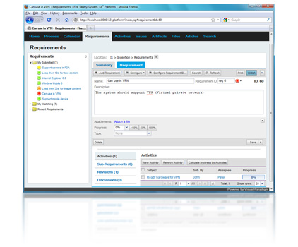 New requirements view user interface
