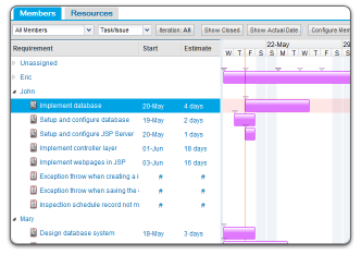 Member workload view