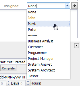 assignee selected