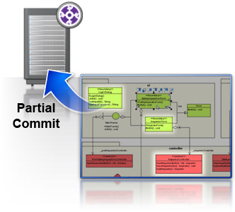 Commit partial changes to server