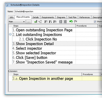 Flow of events editor