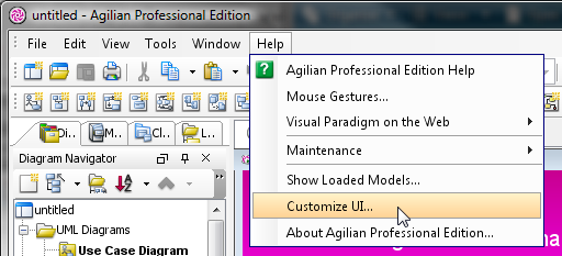 select customize UI