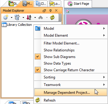 manage dependent project