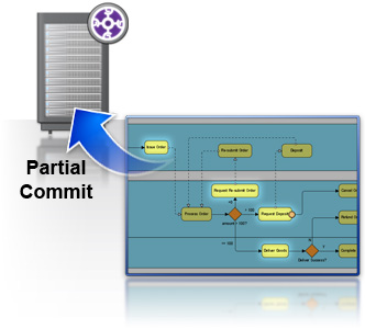 Commit partial changes to server