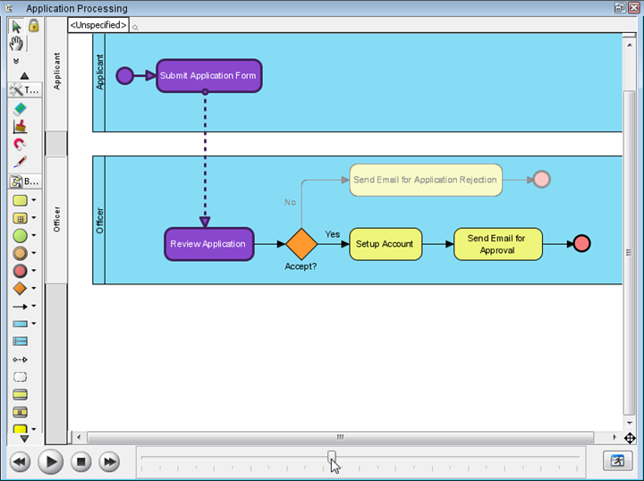 navigate to review application