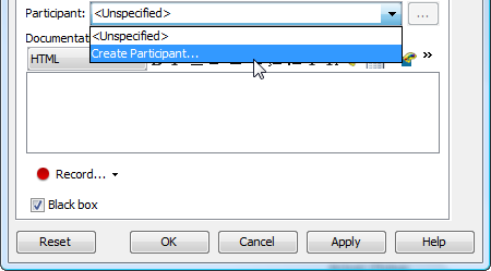 select create participant