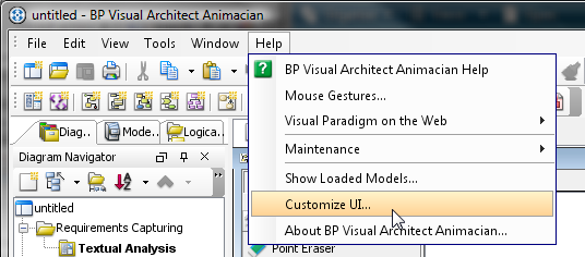 select customize UI