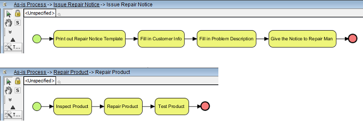 two subprocess diagrams