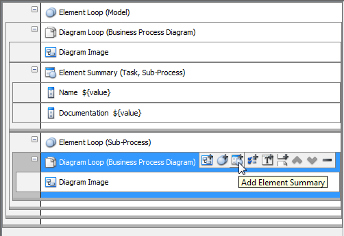 add element summary