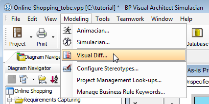 select visual diff function