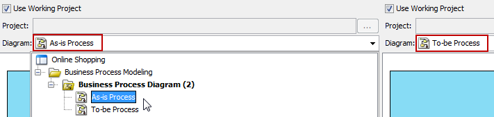 select diagrams to compare