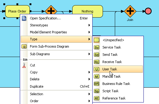popup user task