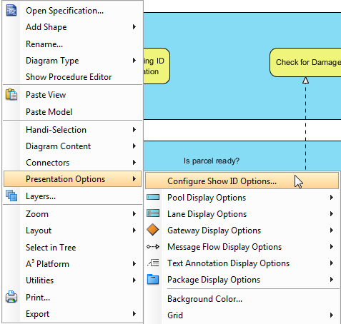 configure show id option