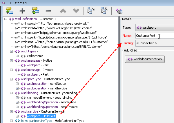 rename service and port