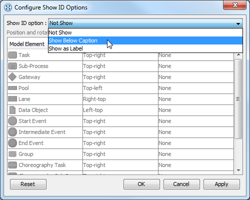 option dialog