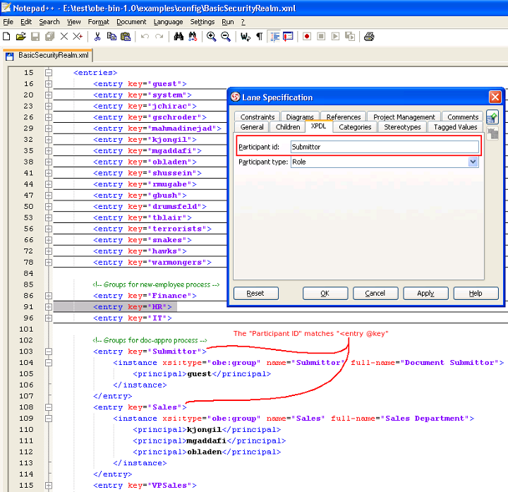 participant entry key