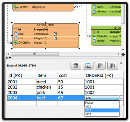 Define sample data in ERD