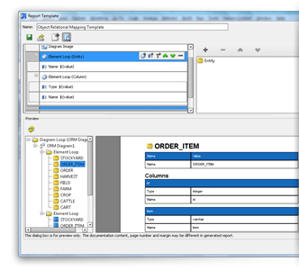Report template designer
