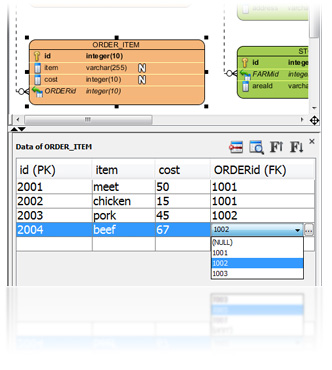 Define sample data in ERD