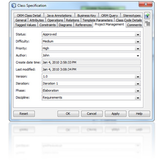 Project management properties