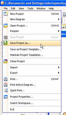 Save a copy of project