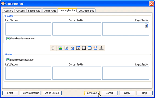Generate PDF report