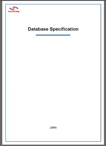 Generated PDF repor of database design