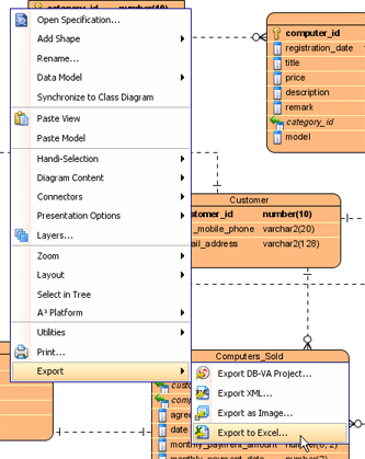 Export ERD to Excel