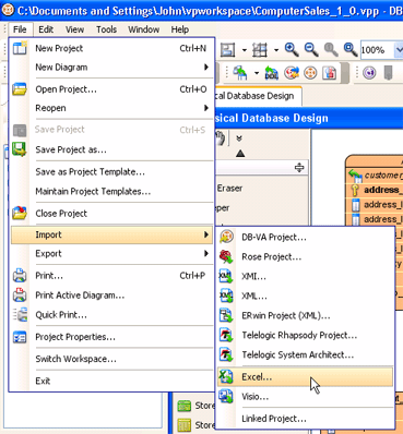 Import ERD from Excel