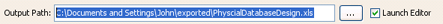 Specify file path for export to Excel