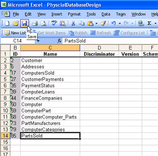 Update columns name in Excel