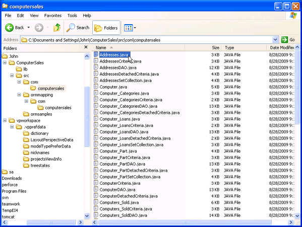 File list of generated code