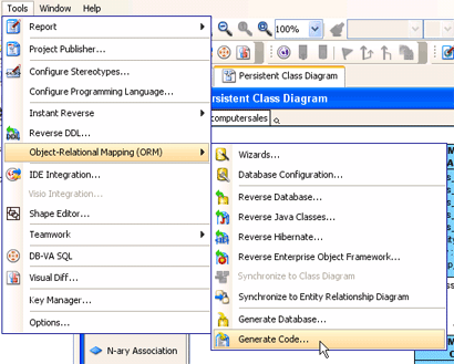Generate code in ORM