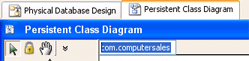 Change package header of persistent class diagram
