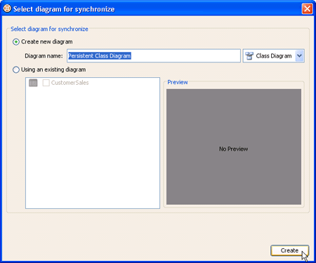 Synchronize ERD to Persistent Class Diagram