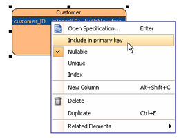 Include column in primary key