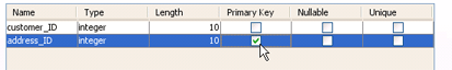 Specify column as primary key