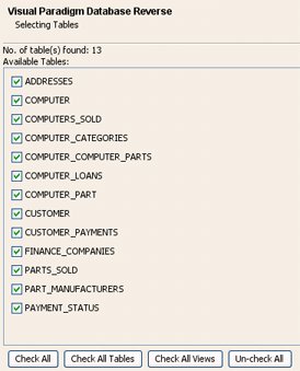 Select all database table to reverse
