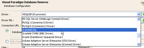 Select oracle database JDBC driver