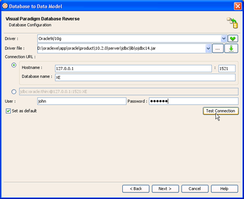 Test Oracle database JDBC connection