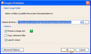 Specify directory to publish