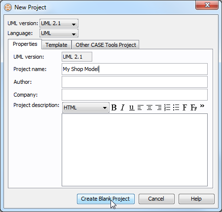 new project