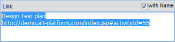 The popup of URL of Activity