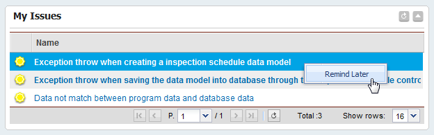 Set an Issue to remind later