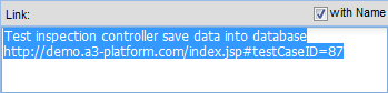 The popup of URL of Testing