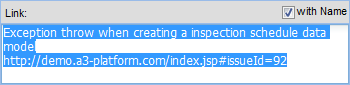 The popup of URL of Resource 