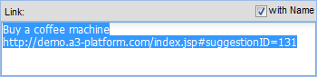 The popup of URL of Suggestion 