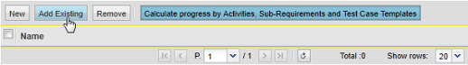 To add an existing Test Case Template