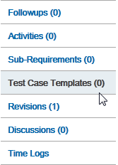 Open the Test Case Templates section